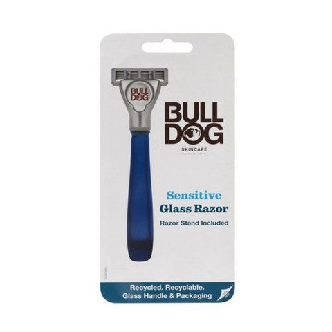 Bulldog Natural Skincare, Mens Skincare Sensitive Glass Handle Razor With Razor Stand, 1 Count Bulldog Natural Skincare