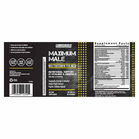 Cybergenics, Cybergenics Maximum Male, 60 Tablets Cybergenics