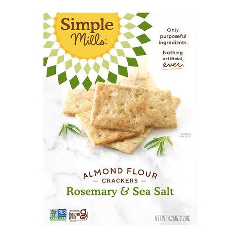Simple Mills, Almond Flour Crackers Family Size Rosemary Sea Salt, 7 Oz (Case Of 6) Simple Mills