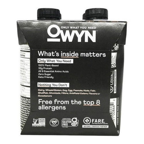 Owyn, Elite Sports Drink Tetra Pack Chocolate, 44.6 Oz(Case Of 3)