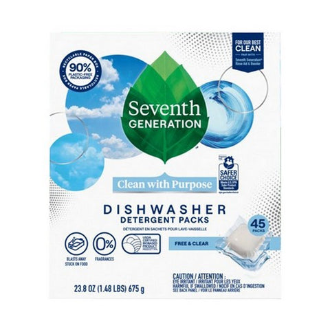 Natural Dishwasher Detergent Packs Free And Clear 23.8 Oz(Case Of 5) by Seventh Generation