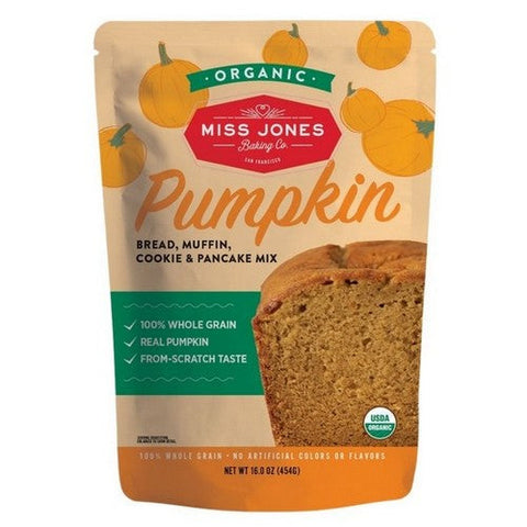 Miss Jones Baking Co, Organic Pumpkin Bread Muffin Cookie And Pancake Mix, 16 Oz(Case Of 6) Miss Jones Baking Co