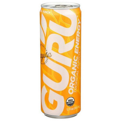 Guru, Organic Guayusa Tropical Punch Energy Drink, 12 Oz(Case Of 24) Guru
