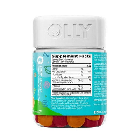 Olly, Kids Chillax Gummies Sunny Sherbet, 50 Count Olly