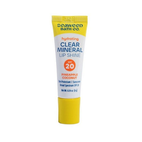 Hydrating Clear Mineral Lip Shine Spf 20 Pineapple Coconut 0.28 Oz by The Seaweed Bath Co.