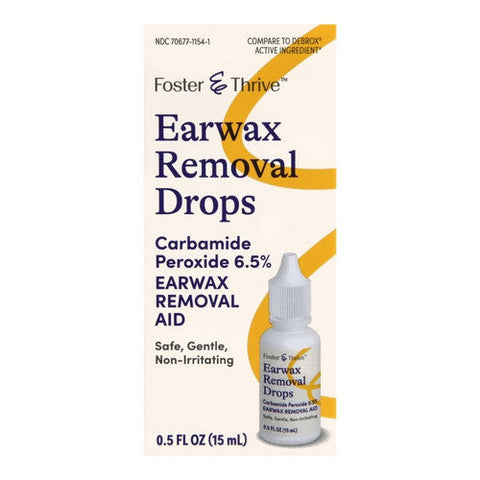 Foster And Thrive, Earwax Removal Drops Carbamide Peroxide 6.5%, 0.5 Oz