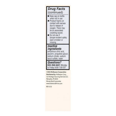Foster And Thrive, Earwax Removal Drops Carbamide Peroxide 6.5%, 0.5 Oz