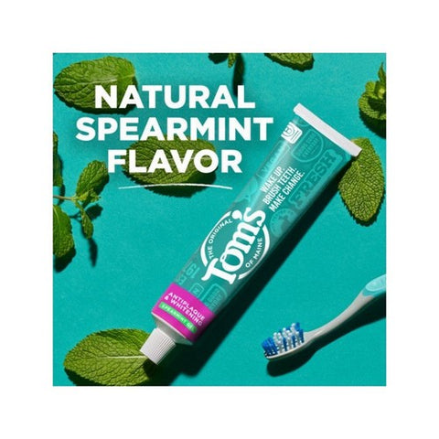 Tom's Of Maine, Antiplaque And Whitening Toothpaste Gel Spearmint Toothpaste, 4 Oz (Case Of 6) Tom's Of Maine