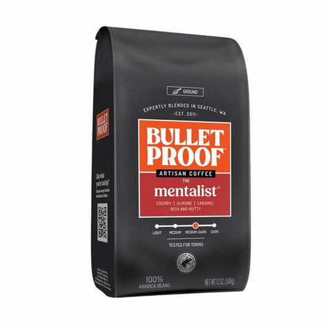 Bulletproof, Mentalist Medium Dark Roast Ground Coffee, 12 Oz (Case Of 6)
