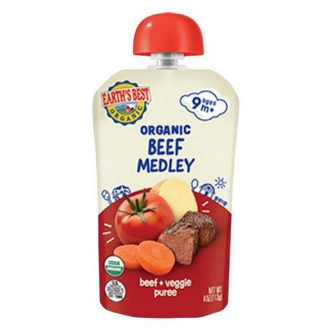 Organic Beef Medley 4 Oz (Case Of 12) by Earth's Best