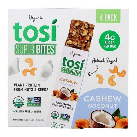 Tosi, Organic SuperBites Cashew Coconut, 4 Oz (Case Of 6) Tosi