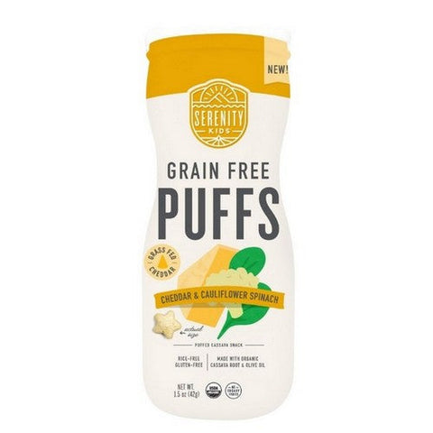 Serenity Kids, Cheddar And Cauliflower Spinach Puffs, 1.5 Oz (Case Of 6) Serenity Kids