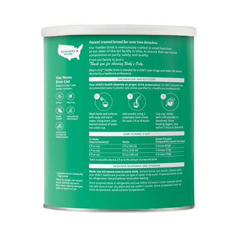 Babys Only Organic, Organic Plant Based Pea Protein Toddler Formula 12 to 36 Months, 12.7 Oz (Case Of 6) Babys Only Organic