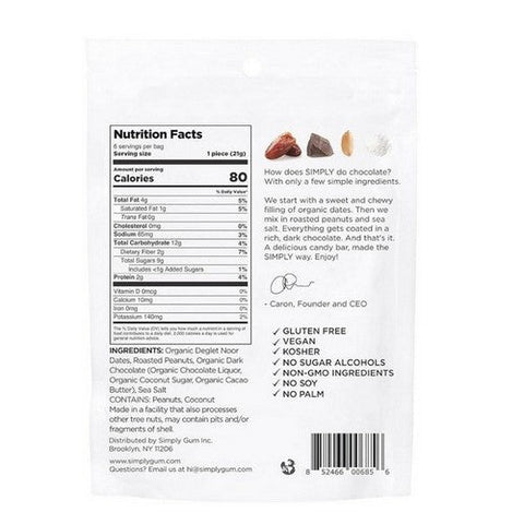 Simplygum, Salted Peanut Candy Bars, 4.5 Oz (Case Of 6)