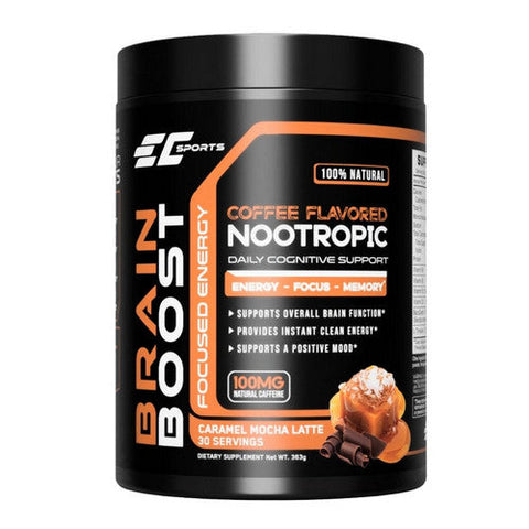 EC Sports, Brain Boost Noopropic Powder Caramel Mocha Latte, 363 Grams EC Sports