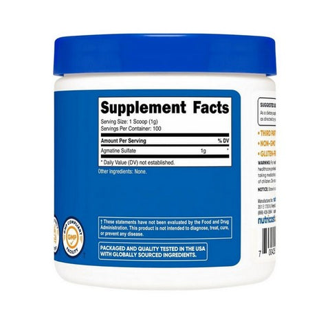 Nutricost, Agmatine Unflavoured, 100 Grams Nutricost