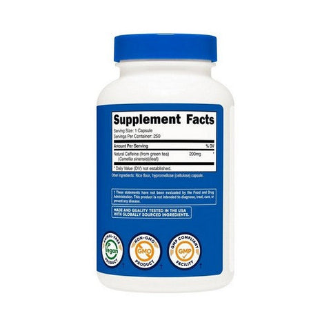 Nutricost, Natural Caffeine Capsules, 200 Mg, 250 Count Nutricost