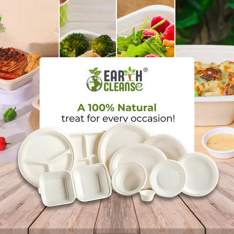 Earth Cleanse, Square Bagasse Bowls Premium, 1000 Pack (180 Ml / 6 Oz) Earth Cleanse