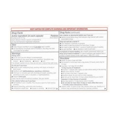 Foster And Thrive, Acid Reducer Esomeprazole Magnesium Delayed Release Capsules, 20 Mg, 42 Capsules Foster And Thrive