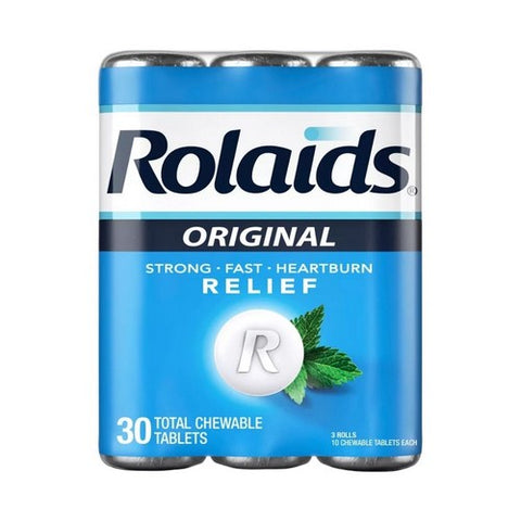 Rolaids, Original Digestive Chewable Tablets, 30 Count Rolaids