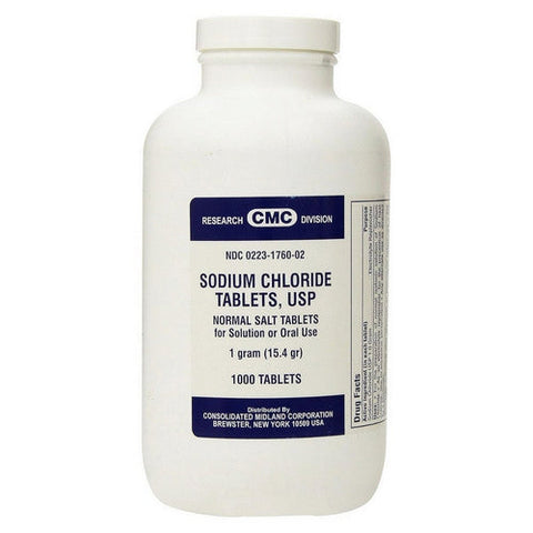 Consolidated Midland Corp, Sodium Chloride USP Normal Salt, 1000 Tabs