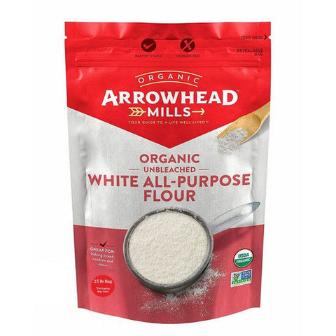 Arrowhead Mills, Organic Enriched Unbleached White Flour, 25 Lbs