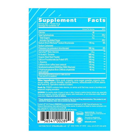 Eboost, Pre Workout Powder Blue Raspberry, 6.34 Oz