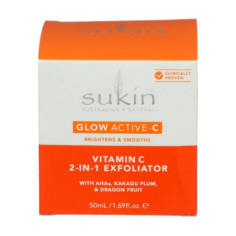 Sukin, 2-In-1 Exfoliator Glow, 1.69 Oz