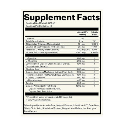 Blueshift Nutrition, Drink Mix Energy Focus Berry, 2.87 Oz