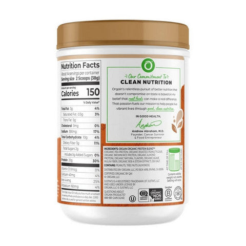 Orgain, Nut Butter Protein Powder Peanut Butter, 18.7 Oz