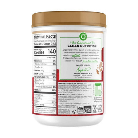 Orgain, Nut Butter Protein Plant Powder, 18.7 Oz