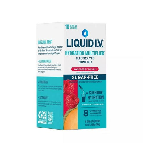 Liquid I.V, Sugar Free Hydration Multiplier Melon Raspberry, 4.58 Oz Liquid I.V
