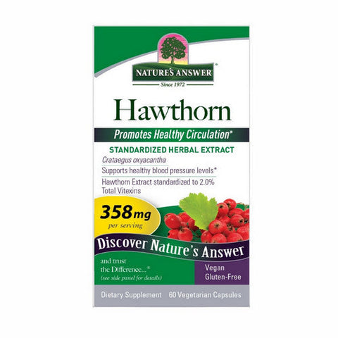 Nature's Answer, Hawthorn Standardized, 358 Mg, 60 Veg Caps Nature's Answer