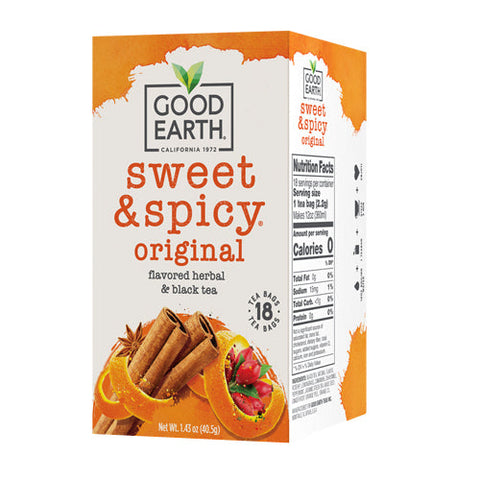 Good Earth Teas, Herbal & Black Tea Sweet & Spicy, 18 Bags Good Earth Teas