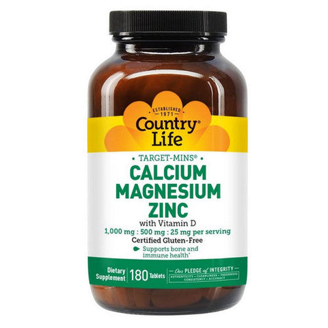 Country Life, Cal-Mag-Zinc Target-Mins, 180 Tabs Country Life