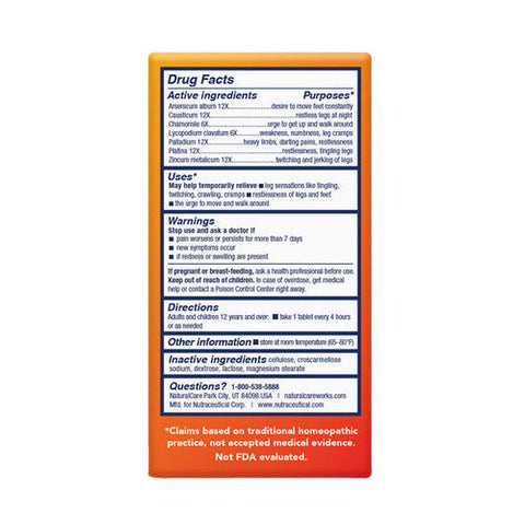Natural Care, Restless Legs, 60 Tabs Natural Care