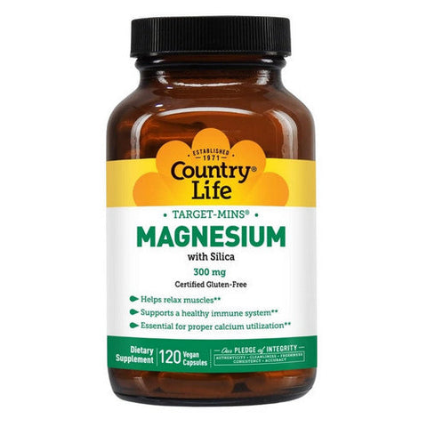 Country Life, Magnesium Target-Mins, 120 Caps Country Life