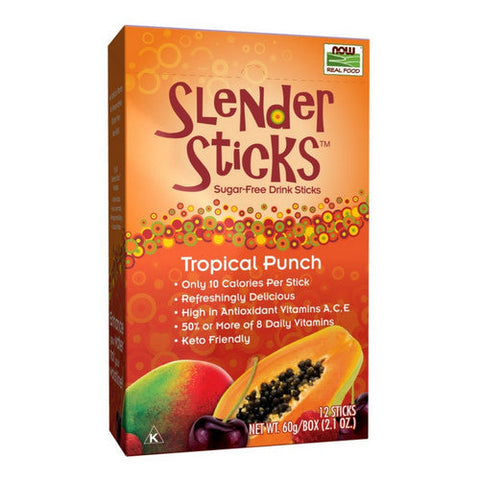 Now Foods, Sugar Free Drink Sticks, Tropical Punch with Fiber 12 sticks, 2.1 oz Now Foods