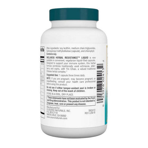 Source Naturals, Wellness Herbal Resistance Liquid, 30 Caps Source Naturals