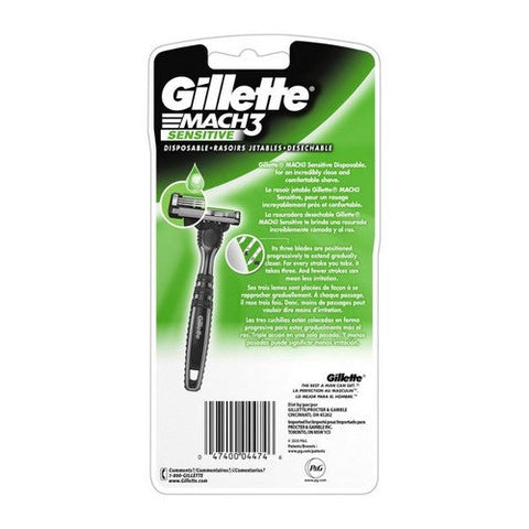 Gillette, Mach3 Disposable Razors Sensitive, 3 Count Gillette
