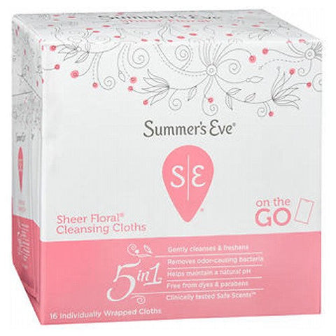Summers Eve, Feminine Cleansing Cloths Sensitive Skin Sheer Floral Summers, 32 Count Summers Eve